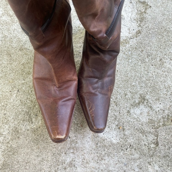 Vintage y2k Fendi bronze knee high strapy boots - Picture 3 of 9